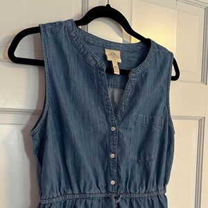 St. John's Bay Light Blue Denim-Look Women's Dress Cotton Size Large